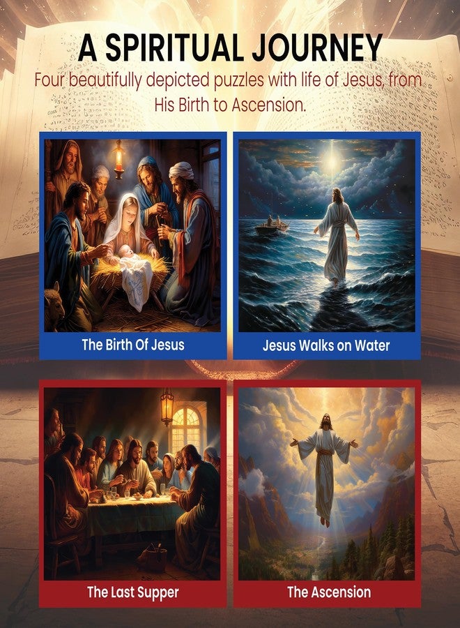 Steadfast Selections 500 pc 4-in-1 Christian Puzzles for Adults, Nativity, Bible, Religious Puzzles for Adults, Religious Jigsaw Puzzles - Image 2